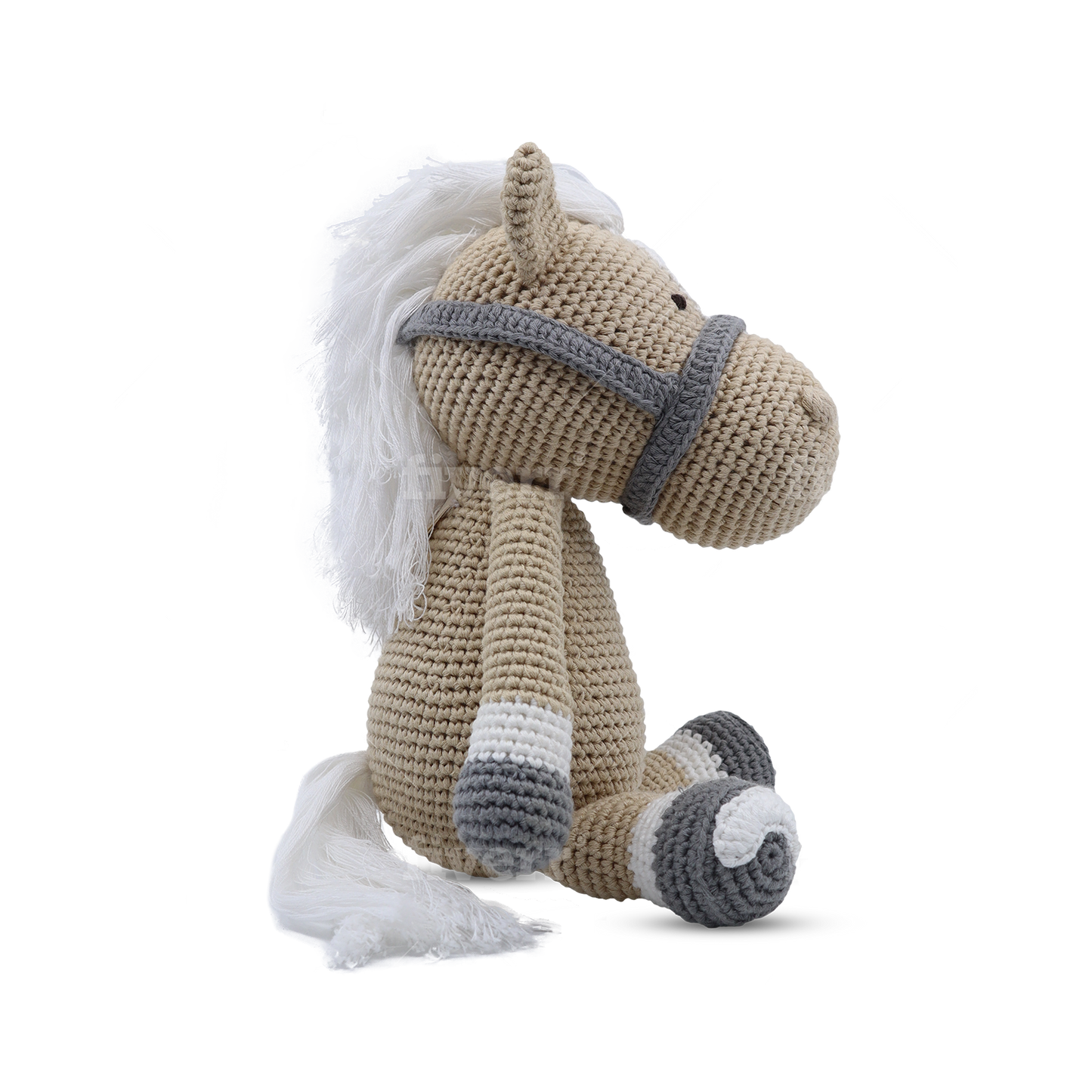Soft horse toy side view