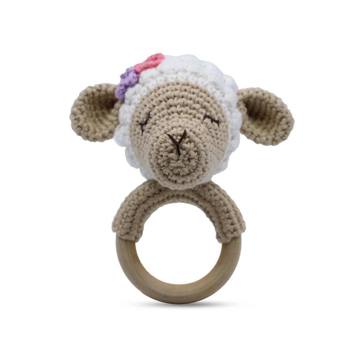 Stuffed Rattle Rings Lamb Ring Rattle | Perfect for Tiny Hands – Snuggle Buddies Toy Shop